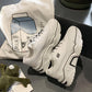 Fashion Women Casual Shoes Leather Platform Shoes Sneakers Ladies White Trainers Chaussure Femme