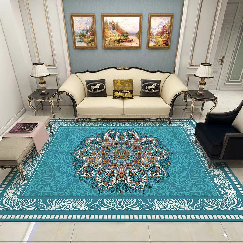 Living Room American Style Carpet French Non-slip Household Carpet Bedroom Bedside Luxury Washable Carpet European Style Carpet