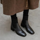 Chelsea Boots Flat Short Boots Autumn and Winter British Style Winter Boots Thick Heel Knitted Stretch Martin Boots Women