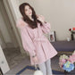 Women's Mid-length Woolen Coat with Waist and Woolen Collar Autumn and Winter Fashion Korean Small Thick Woolen Coat