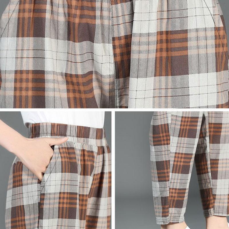 Cotton and Linen Pants Women's Summer Thin Casual Pants Middle-aged Mother Nine Points Harem Pants Linen Women's Pants