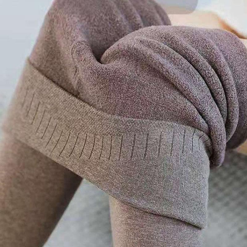 Imitation Cashmere Winter Leggings for Women's Outer Wear Plus Velvet Thickening One-piece Pants Plus Size High Waist Slimming Warm Pants Pantyhose