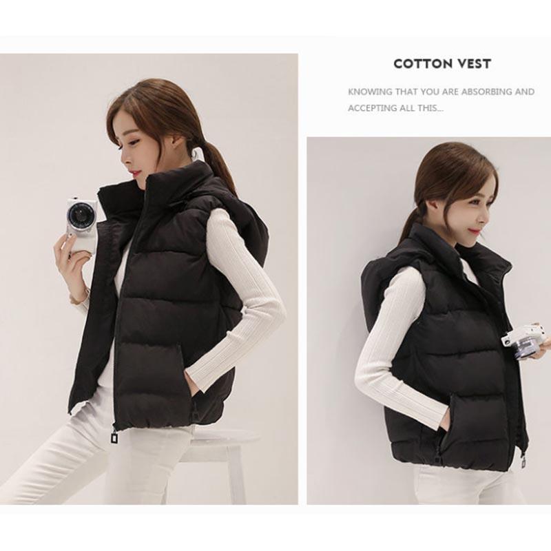 Cotton Vest Removable Hat Spring and Autumn Short Down Cotton Jacket