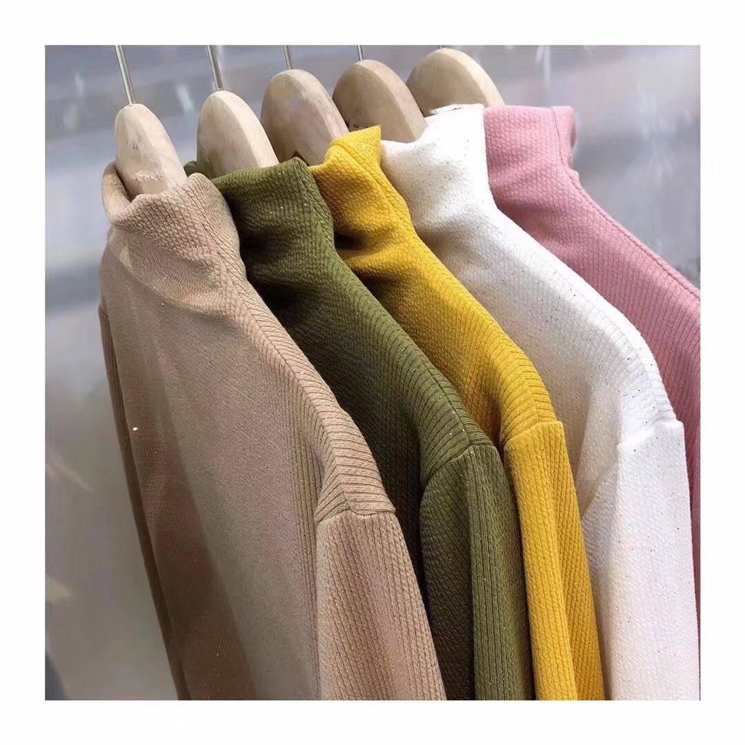 Winter Starry Bottom Shirt Thin Wild Long-sleeve Solid Color Knitted Thin Sweater Outwear