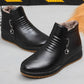 Winter Cotton Shoes Ladies Plus Velvet Thick Warm Middle-aged and Elderly Short Boots Soft Bottom Old Leather Shoes Flat Shoes