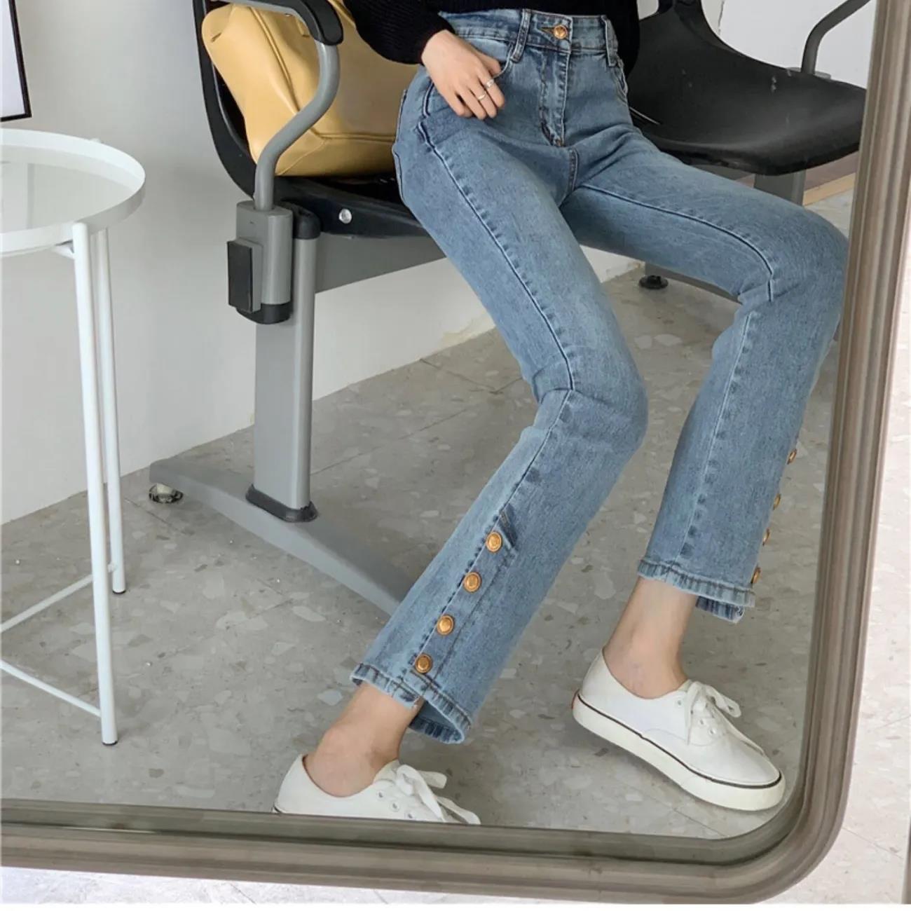 Winter Plus Velvet Thickened Jeans Female High Waist Large Size Fat Mm Slim Straight To Loose Wide Leg Pants