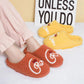 Autumn and Winter Cotton Slippers for Men and Women Slippers Indoor Warm Flat Cotton Shoes Letter Pattern