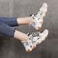 Woman Platform Casual Shoes Ladies Flat Chunky Sneakers Shoes Women Leather Row Shoes