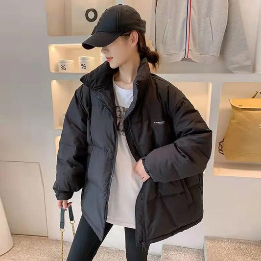Women's Down Padded Jacket Korean Style Loose Thick Padded Jacket Fashion Winter Short Bread Jacket Padded Jacket