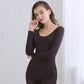 Women Plus Size Winter Thermal Underwear Autumn Clothes O-neck Tight Suit Thicken Windproof Comfortable Soft Lining Long Sleeve High Elasticity Slim