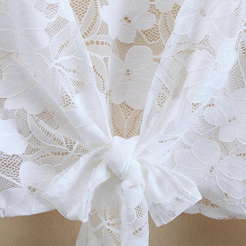 1 PCS Lace Cardigan Women Sun Protection Summer Short Solid Color Thin Shawl