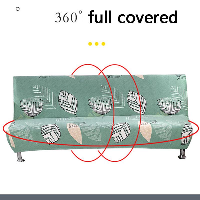 All-inclusive Folding Sofa Bed Cover Tight Wrap Magic Sofa Cover  Printed Stretch Couch Cover Without Armrest