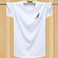 Summer Short Sleeve T-shirt Feather Print Thin Shirt Fashion Elegant Slim O-Neck Tees Casual Business Pullover Men Clothing