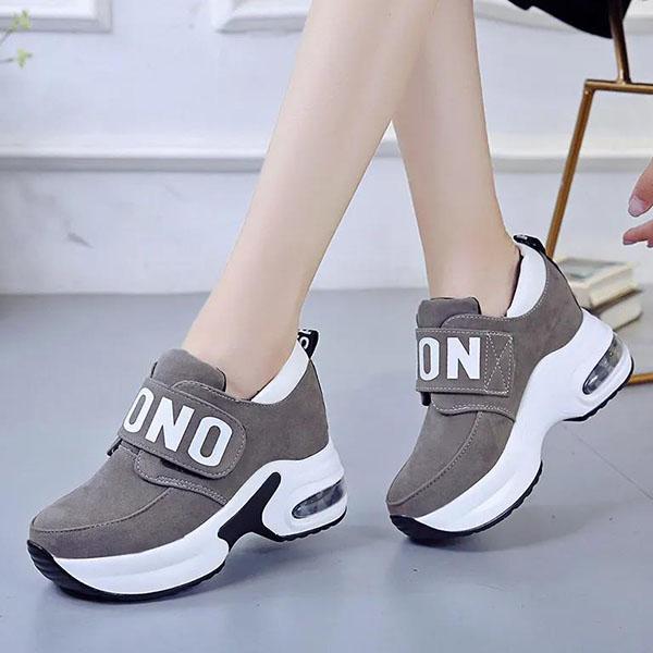 Spring and Autumn Versatile Wedge-soled Shoes Thick Bottom Women's Single Shoes Large Size Comfortable Middle Heel Casual Shoes