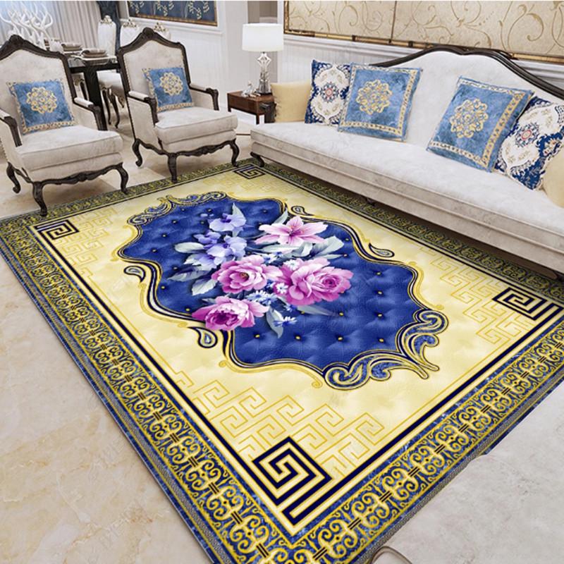 3D Printed Retro European Style Carpets Living Room Bedroom Study Bedside Carpet Decor Model Rugs