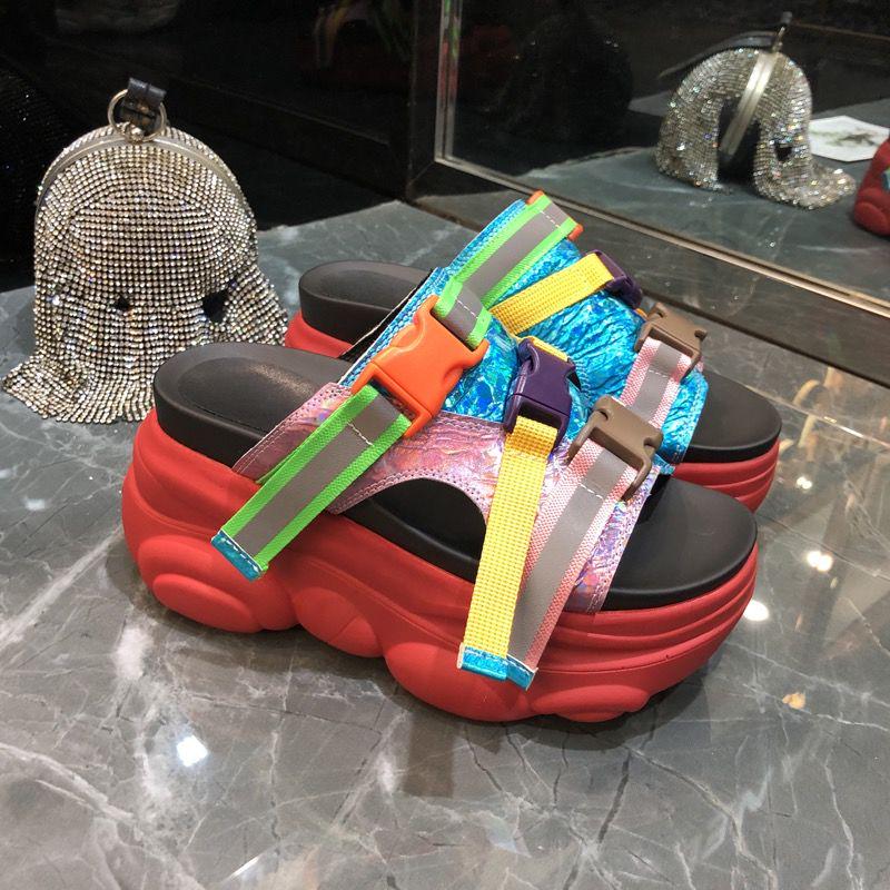 2020 Top-selling Women Sandals Plus Size Butterfly Bow Slippers Summer High Heel Shoes Big Flower Design Slippers