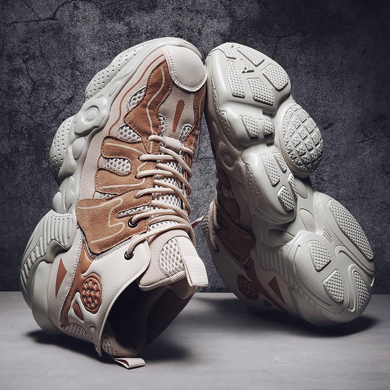 Men's trendy high-top shoes men's wild Daddy shoes sports shoes Non-slip wear-resistant sneakers