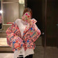 Down Jacket Women Short 2021 New Korean Version of Bread Jacket Small Print Loose Coat Student Jacket Winter