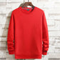 Pure Cotton Men's Sweater Loose Large Size Black and White Solid Color Korean Casual Long-sleeved Hoodless All-match Knitwear Sweatershirts