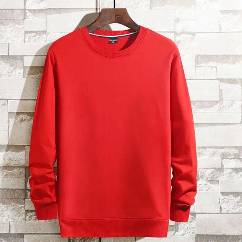 Pure Cotton Men's Sweater Loose Large Size Black and White Solid Color Korean Casual Long-sleeved Hoodless All-match Knitwear Sweatershirts