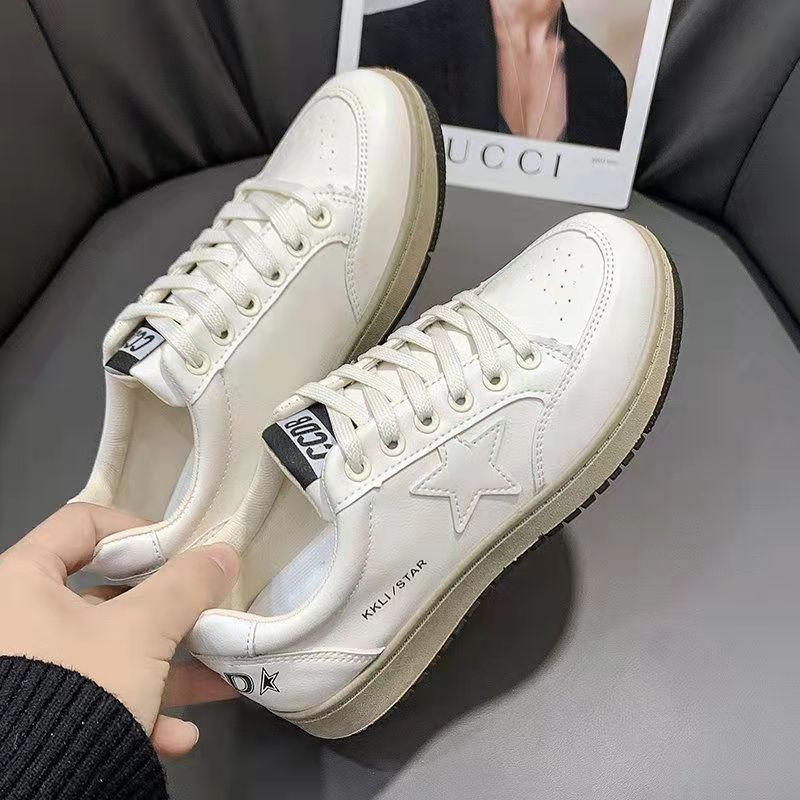 Women's Flat Bottom Shoes Spring Ins Small White Shoes High Street Student Shoes Casual All-match Shoes Ladies Skate Shoes