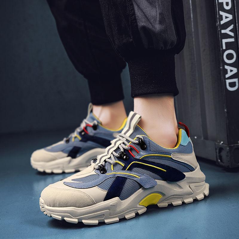Fall Men's Net Shoes Korean Style Trendy Student Sneakers Inner Increase Spring Men's Shoes