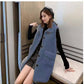Woman Vest Winter Vests of Women Single Breasted Faux Lamb Wool Vest Coat Turn-down Collar