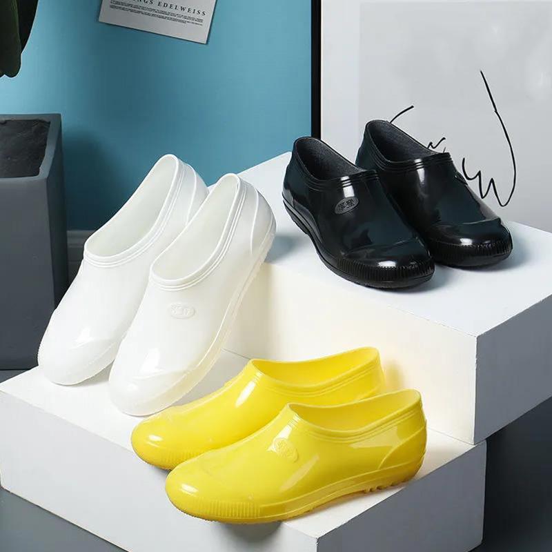Low-tube Rain Boots Men's Low-cut Non-slip Thickened Tendon-soled Water Shoes Men's Labor Insurance Rain Boots Food Boots