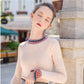 Autumn and Winter Women's Hedging Long-sleeved Slim Bottoming Shirt Ruffled Sweater