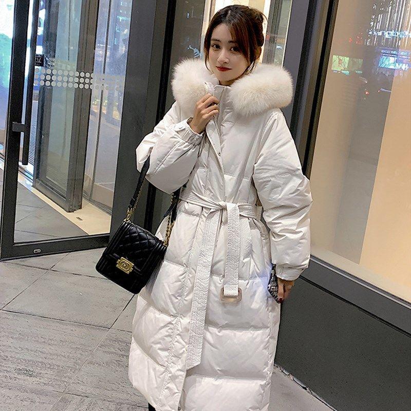 Elegant Long Plus Size Women's Down Jacket Winter Plus Down Plus Thick Warm Cute Duck Down Jacket
