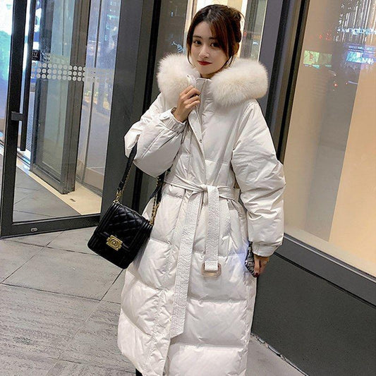 Elegant Long Plus Size Women's Down Jacket Winter Plus Down Plus Thick Warm Cute Duck Down Jacket