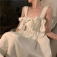 The Skirt Is Super Fairy and Thin Summer Bowknot Suspender Dress Lace Princess Dress