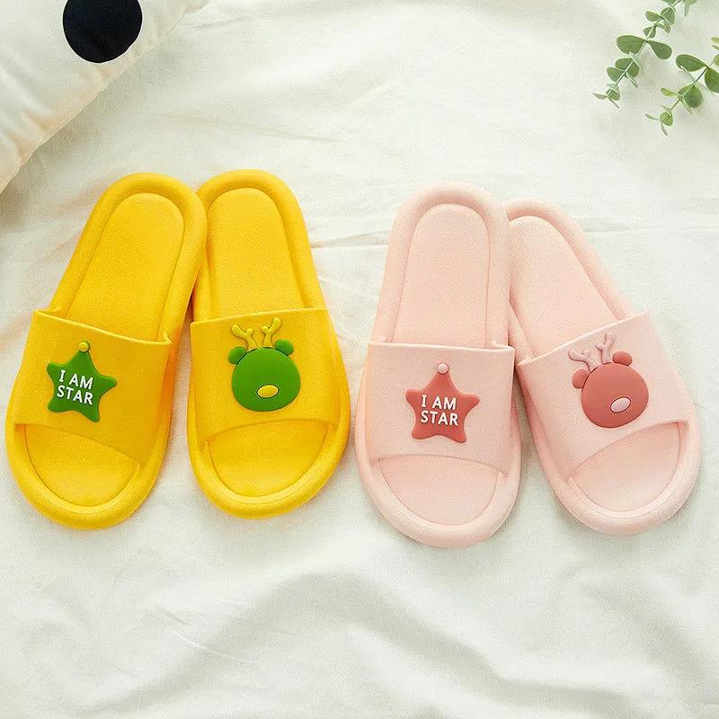 Slippers Female Summer Indoor Home Cute Non-slip Home Deodorant Bathroom Bath Sandals and Slippers Summer Soft Bottom Sandals