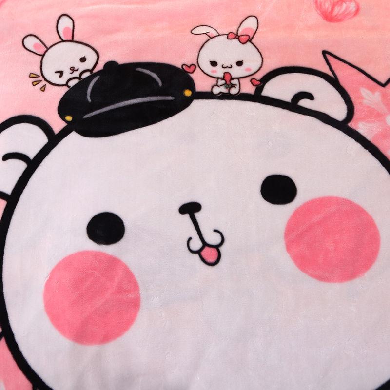Double Thickening Plus Fleece Raschel Blanket Quilt Cover Blanket Coral Fleece Blanket Single Double Blanket Warmth Breathable and Soft