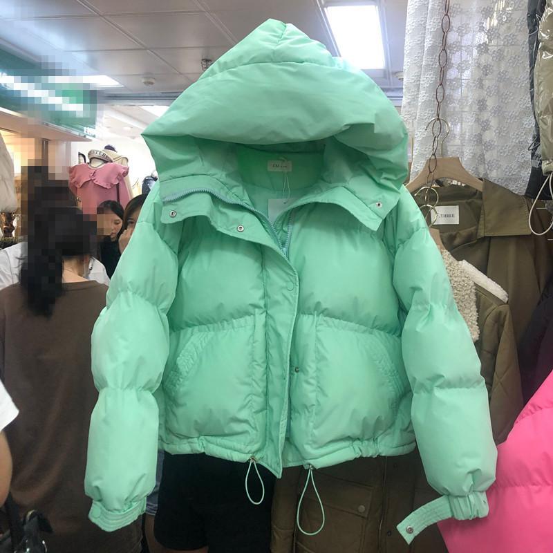 New Korean Loose Hooded Down Jacket Female Short Student Thickened Warm Bread Jacket