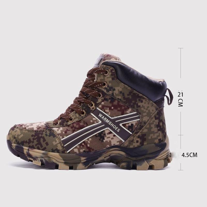 Cotton Shoes Outdoor Wool Cold Boots Fur One Winter Snow Boots Men's High-top Warm Cotton Boots Camouflage