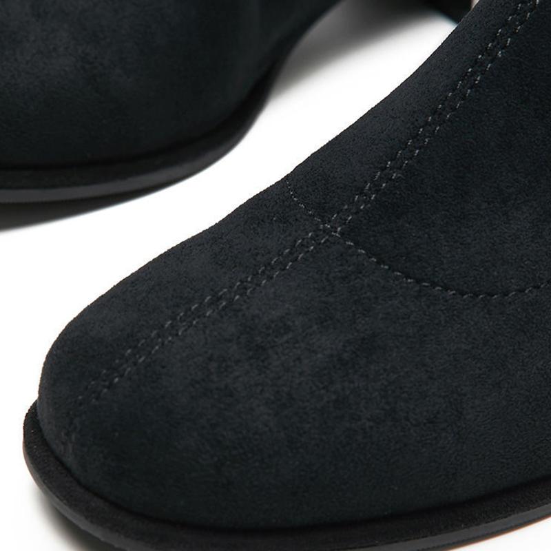 Women's Thick Heel Fashion Boots Autumn and Winter Trend All-match High-heeled Boots Short Tube High-top Shoes Microfiber Sock Boots