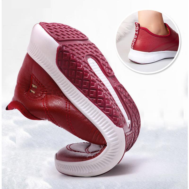 Winter Cotton Shoes Women's Waterproof Plus Velvet Mother Shoes Flat Non-slip Warm Middle-aged and Elderly Short Boots
