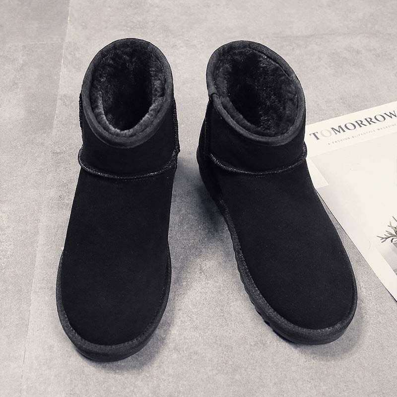 Leather Snow Boots Men's Thick Winter Men's Shoes Snow Cotton Shoes Large Size Anti-skating Shoes