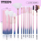 12Pcs Unicorn Glitter Makeup Brushes Set Diamond Crystal Handle Brushes Set Beauty Tool Kit