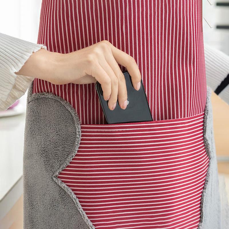 Home Cute Kitchen Cooking Apron Waterproof and Oil-proof Waistband Men's and Women's Aprons Roasting Coffee Shop Overalls