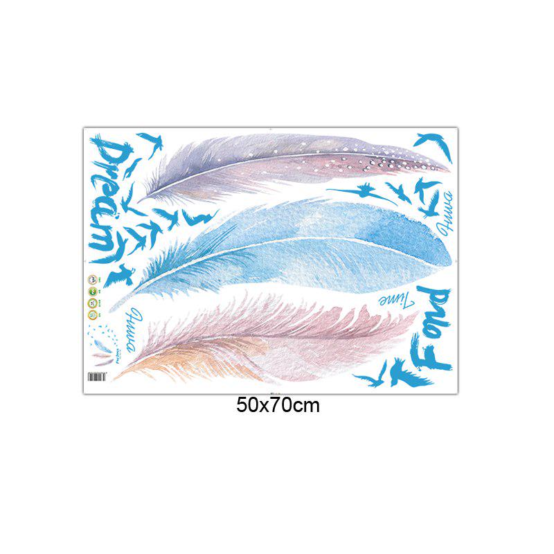 [Wall sticker ]Fantasy Feather Wall Stickers For Kids Rooms Children Room Bedroom Living Room Home D