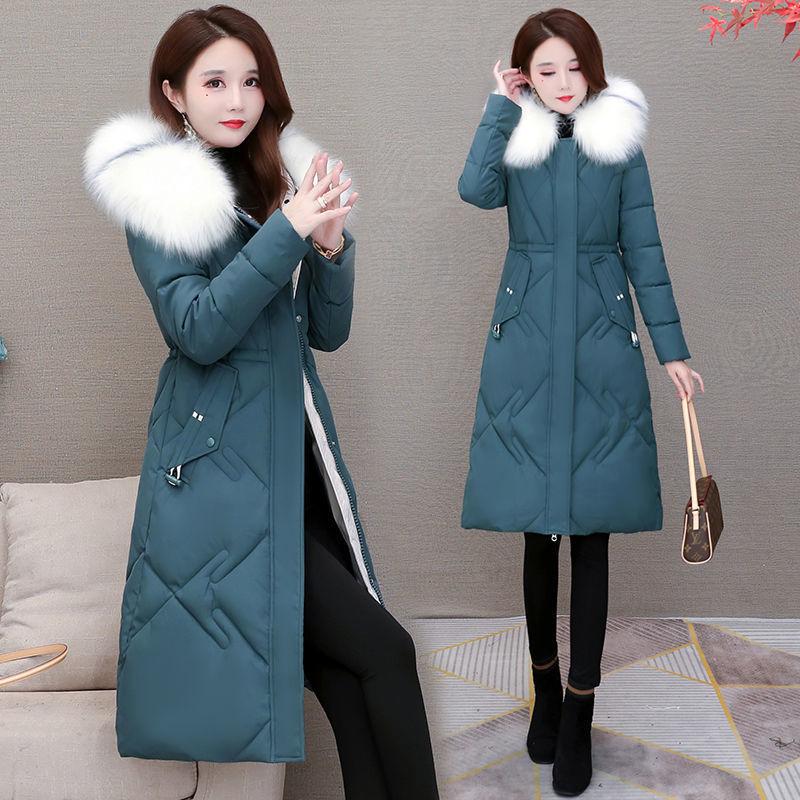 Cotton-padded Clothes Women's Mid-length Winter Clothes Korean Style Loose Fashion Women's Fur Collar Down Padded Coat