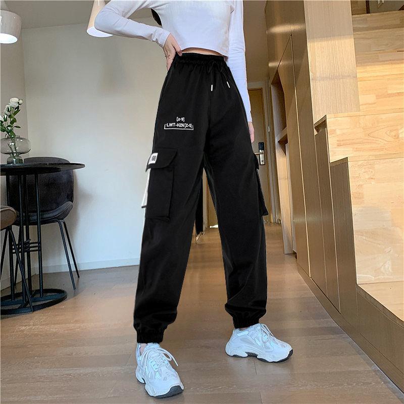 Sweatpants Female Korean Version of Loose and Thin Pants Female Thick Legs All-match English Embroidered
