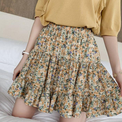 Women's Casual Bohe High Waist Floral Print Skirt A Line Short Mini Summer Beach Skirts Women Skirts