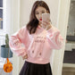 Thickened Hooded Character Tops for Women Spring and Autumn All-match Loose Long-sleeved Tops