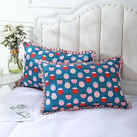 2 Pillowcases Household Pure Washed Cotton Four Seasons Quilted Pillowcase Single and Double Quilted Thickened High-end Pillowcase
