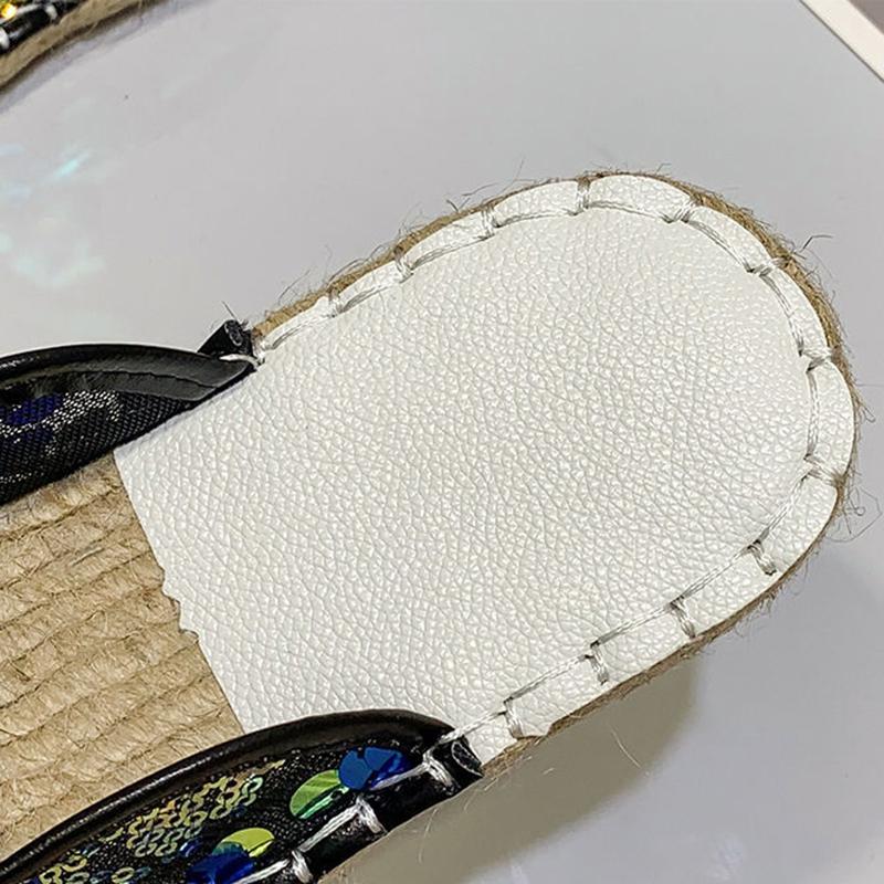 Baotou Half Slippers Female Summer Flat-bottomed Lazy One-step Outside Wear Net Red Sequin Fisherman Sandals and Slippers