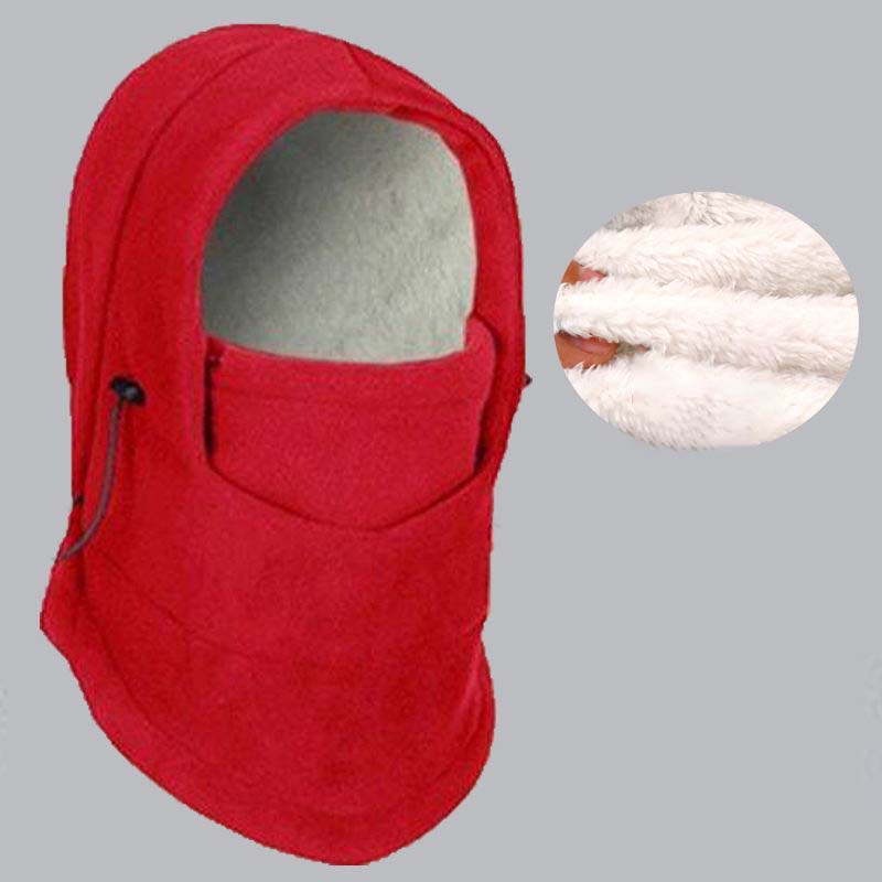 Winter Outdoor Riding Windshield Mask with Fleece Hood Thickened Warm Ski Cap Mask