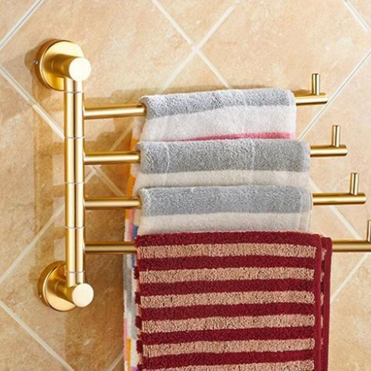 30cm Golden Rotatable Five-bar Towel Rack Towel Bar Towel Rack Bath Towel Rack Bathroom Accessories Kitchen Towel Rack